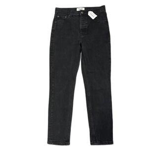 NWT Reformation Jeans Serena High Rise‎ Skinny Crop Black Wash Denim Size 28